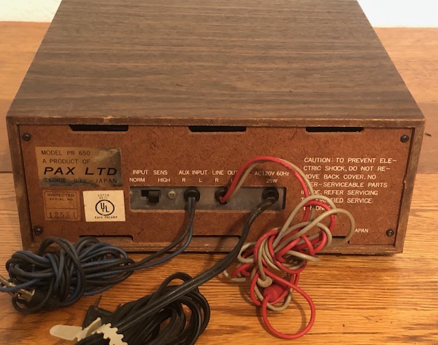 PAX Pr-650 8-Track Player/Recorder Back